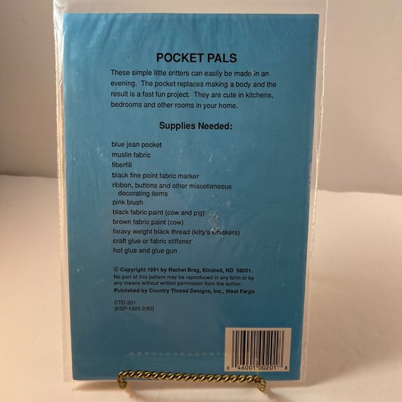 Pocket Pals Pattern Upcycled Jeans Pockets Country Thread Designs 1991 - Picture 4 of 5